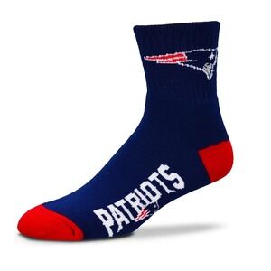 NFL Team Apparel New England Patriots Socks Mens LG Navy Blue Crew Fan Gear